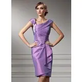 Sheath Off-the-Shoulder Knee-Length Taffeta Mother of the Bride Dress With Ruffle Appliques (008005949)