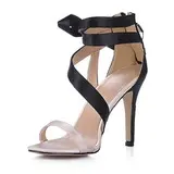 zijde als satijn Stiletto Heel Slingbacks Sandalen Bruidsschoenen met Satin Flower (047015186)