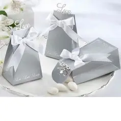 Pyramid Favor Boxes With Ribbons Set of 12 (050024977)