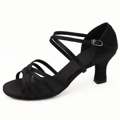 Satin Heels Sandals Latin Dance Shoes (053011478)