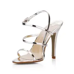 Patent Leather Stiletto Heel Slingbacks Sandals (087022637)