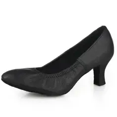 Real Leather Heels Pumps Modern Dance Shoes (053009731)