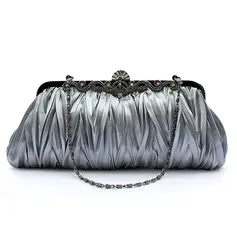 Gray Gorgeous Silk Evening Clutches More Colors Available (012005433)