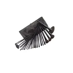 24 stk Svart Makeup Brush sett (046022890)