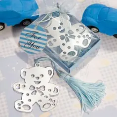 Silver Finish Teddy Bear Bookmark Favor With Tassel (051009901)