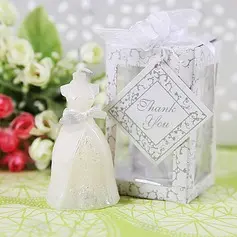 Elegant Wedding Gown Candle Favors(set of 4)(051015927)