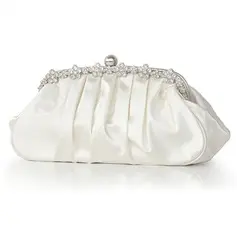 Clutches Special Occasion Silk Chain Handbags With Crystal/ Rhinestone (012011035)