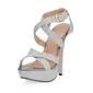 Leatherette Stiletto Heel Platform Slingbacks Sandals With Buckle (087017930)