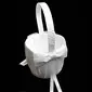 Flower Basket In White Satin With Bow(102018108)