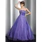 Ball-Gown Strapless Floor-Length Taffeta Organza Quinceanera Dress With Beading (021021126)