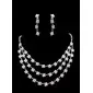 Jewelry Sets Anniversary Wedding Engagement Birthday Gift Party Daily Alloy With Rhinestones Silver Jewelry With Rhinestone (011017029)