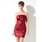 Sheath Scalloped Neck Short/Mini Charmeuse Cocktail Dress With Ruffle (016003033)