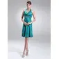 A-Line/Princess Halter Knee-Length Charmeuse Holiday Dress With Beading (020020920) A-Line/Princess Halter Knee-Length Charmeuse Holiday Dress With Beading (020020920)