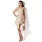 Sheath V-neck Asymmetrical Taffeta Homecoming Dress With Lace Beading Sequins (022009647)