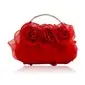 Red Silk Shell With Flower Evening Handbags/ Clutches (012011027)