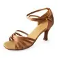 Satin Heels Sandals Latin Ballroom Dance Shoes With Ankle Strap (053006988)