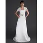 Sheath/Column Sweetheart Court Train Satin Wedding Dress With Sashes (002004549)