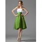 Keizer Strapless Knielengte satijn Bruidsmeisjes Jurk met Roes (007004122)