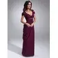 Sheath V-neck Floor-Length Chiffon Mother of the Bride Dress With Ruffle Beading (008021115)