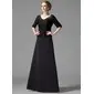 A-Line/Princess V-neck Floor-Length Satin Mother of the Bride Dress With Lace Beading (008002216)
