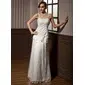 Sheath/Column Sweetheart Floor-Length Satin Tulle Wedding Dress With Lace Beadwork (002014262) Sheath/Column Sweetheart Floor-Length Satin Tulle Wedding Dress With Lace Beadwork (002014262)