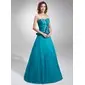 A-Line/Princess Sweetheart Floor-Length Taffeta Quinceanera Dress With Ruffle Beading (021025996)