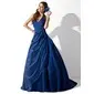 Ball-Gown Halter Sweep Train Taffeta Prom Dress With Ruffle Beading (018004996)
