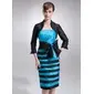 Sheath Knee-Length Taffeta Mother of the Bride Dress With Ruffle (008006280)