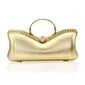 (Gold)Faux Leather With Rhinestone Evening Handbags/ Clutches/ Top Handle Bags/ Novelty (012013428)