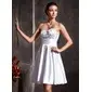 Empire Sweetheart Knee-Length Charmeuse Homecoming Dress With Ruffle Beading (022021281)