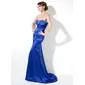 Mermaid Sweetheart Sweep Train Charmeuse Evening Dress With Ruffle Beading Sequins (017020661)