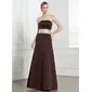 A-Line/Princess Strapless Floor-Length Satin Bridesmaid Dress With Sash (007004221)