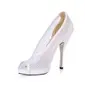 Leatherette Stiletto Heel Peep Toe Pumps Wedding Shoes (085016565) Leatherette Stiletto Heel Peep Toe Pumps Wedding Shoes (085016565)