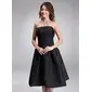 A-Line/Princess Strapless Knee-Length Taffeta Bridesmaid Dress With Ruffle (007001815)