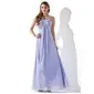 Empire V-neck Floor-Length Chiffon Prom Dress With Ruffle Beading (018013784)