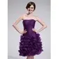 A-Line/Princess Strapless Knee-Length Organza Homecoming Dress With Ruffle (022025384) A-Line/Princess Strapless Knee-Length Organza Homecoming Dress With Ruffle (022025384)