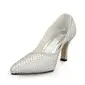 Satijn Spool Hak Closed Toe Pumps Bruidsschoenen met Bergkristal (047011917)
