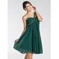 Empire One-Shoulder Knee-Length Chiffon Homecoming Dress With Ruffle Beading (022003353)