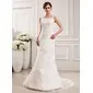 Mermaid Scoop Neck Sweep Train Satin Lace Wedding Dress (002019532) Mermaid Scoop Neck Sweep Train Satin Lace Wedding Dress (002019532)