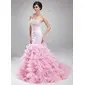 Sereia Decote redondo Cauda corte Organza Cetim Vestido de baile com Bordado (018018798) Sereia Decote redondo Cauda corte Organza Cetim Vestido de baile com Bordado (018018798)