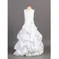 A-Line/Princess Scoop Neck Floor-Length Taffeta Flower Girl Dress With Ruffle Sash Beading (010004121)