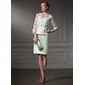 Sheath Sweetheart Knee-Length Satin Lace Mother of the Bride Dress With Beading (008006161) Sheath Sweetheart Knee-Length Satin Lace Mother of the Bride Dress With Beading (008006161)