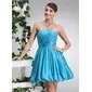 Empire Strapless Short/Mini Taffeta Homecoming Dress With Ruffle Flower(s) (022020749) Empire Strapless Short/Mini Taffeta Homecoming Dress With Ruffle Flower(s) (022020749)