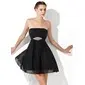 Empire Strapless Short/Mini Chiffon Homecoming Dress With Ruffle Beading (022021069)
