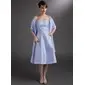 A-Line/Princess Sweetheart Tea-Length Taffeta Bridesmaid Dress With Ruffle (007000971)