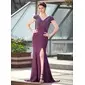 Mermaid V-neck Sweep Train Chiffon Mother of the Bride Dress With Beading (008018937)