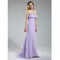Tubino A cuore Sweep treno Chiffon Abiti da damigella con Increspature Perline (007019635)