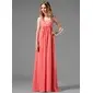 Empire Strapless Floor-Length Chiffon Holiday Dress With Ruffle Lace Beading (020003264)