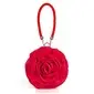 Red Satin Shell Evening Bag Handbag Purse Clutch  (012005447)