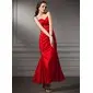 Mermaid Sweetheart Ankle-Length Taffeta Prom Dress With Ruffle Beading (018013816)